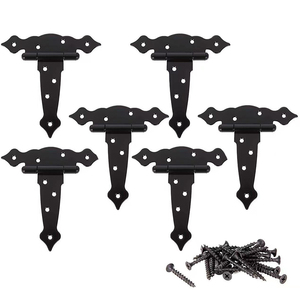 Charnières à T robustes pour extérieur 2025, charnières étroites pour abri, charnières en métal noir antirouille pour quincaillerie de portail - Product Image 1