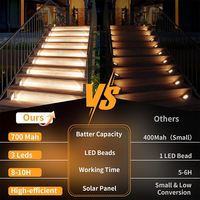 Lampe de marche extérieure solaire à LED 3 LED blanc chaud lumières de pont d'escalier pour l'éclairage de décoration de patio de porche avant