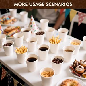 Papiers kraft professionnels 4oz-14oz, gobelets à café jetables recyclables à paroi simple, blancs, personnalisés - Product Image 6