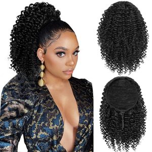 <span class=keywords><strong>Queue</strong></span> <span class=keywords><strong>de</strong></span> <span class=keywords><strong>cheval</strong></span> bouclée avec cordon élastique et pinces, 22 pouces, style <span class=keywords><strong>Afro</strong></span> Puff, extensions <span class=keywords><strong>de</strong></span> cheveux synthétiques raides et bouclées - Product Image 5