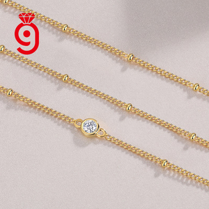 Bracciale in Moissanite per Donna a Prezzo di Fabbrica, Catene di Lusso con Gemme, Bracciale in <span class=keywords><strong>Argento</strong></span> 925 e Anello con Catena a Maglie - Product Image 4