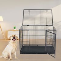 Cage pour chien XXL en métal à motif solide avec plateau en plastique Grande cage pour chien