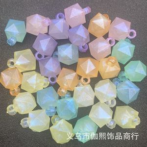 Acrylic Frosted Starry Night Glow Cube Pendant <b>Beads</b> For Jewelry Making Mixed Shapes <b>Plastic</b> Resin DIY Accessories - Product Image 4