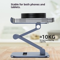 Support de bureau universel pliable pour deux téléphones/tablettes, portable, en alliage de zinc, pour diffusion en direct