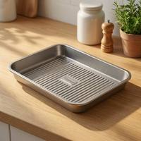 Plaque de cuisson en titane pur écologique pour barbecue, avec rainures de drainage des graisses, plateau de cuisson personnalisé en métal pour grillades et steaks