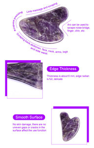 Outil de massage Gua Sha en pierre d'améthyste anti-âge, pierre précieuse, outil de soin du visage, rouleau de jade - Product Image 4
