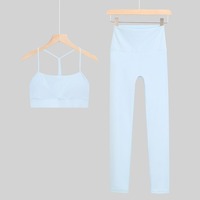 Ensemble de soutien-gorge de sport et leggings évasés en nylon et élasthanne extensible pour le yoga, la gym et l'entraînement – Vente en gros