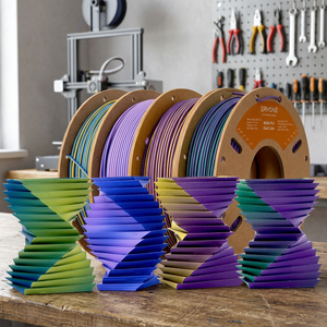 1.75 มม- 0.03 มม. รวม 4 ม้วน PLA Matte Dual-Color Filament 3D ชุดอุปกรณ์เสริมสำหรับเครื่องพิมพ์ 250 ก. 190-220C 55-70C - Product Image 3