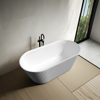 Baignoire autoportante moderne de petite taille en pierre artificielle, personnalisable pour hôtel, maison, maison d'hôtes