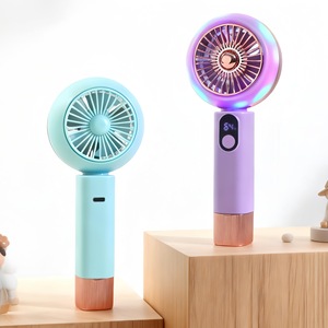 Portable Handheld <b>Fan</b> With Led <b>Light</b> Digital Display Usb Charging 5W Dc Motor 8H Runtime Button Control - Product Image 1