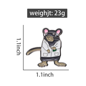 Sevimli fare Metal broş kırmızı şarap piyano elma gül fatura merdiven peynir doktor hançer kas fare emaye yaka iğnesi rozeti takı - Product Image 6