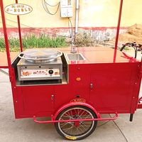 Nouveau Vélo Crêpière à Gaz/Électrique pour Chariot de Restauration Ambulante et Livraison de Repas, Vélo Électrique à Moteur Central