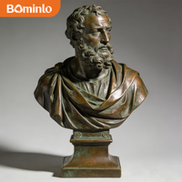 Statue de Buste d'Homme Barbu de Style Européen, Sculpture d'Art Antique pour Musée, Bibliothèque, Étude et Projets Architecturaux