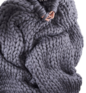 Luxury Chunky <strong>Knit</strong> <strong>Throw</strong> Blanket Large <strong>Cable</strong> Knitted Soft Cozy Polyester Chenille Bulky Blankets for Cuddling up in Bed - Product Image 4