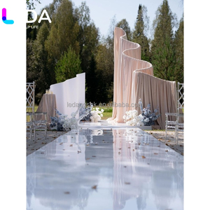 LEDA High Quality <b>Wedding</b> Metal <b>Backdrop</b> Romantic Wave Decoration Arched <b>Stand</b> - Product Image 2