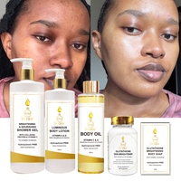 Ensemble de soins de la peau OEM personnalisé à base d'extrait de glutathion, hydratant, éclaircissant les taches brunes, or 24 carats, pour femmes noires