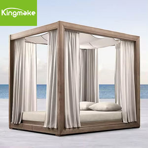 Di alto livello in legno Teak struttura lettino prendisole all'aperto lettino prendisole popolare spiaggia Cabana all'aperto Daybed con baldacchino - Product Image 2