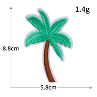 Nouvelle série Cocotier : Patch brodé en tissu vert, broderie informatique transfrontalière, patch thermocollant pour vêtements
