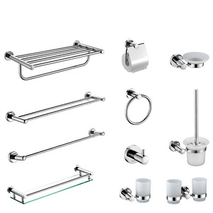 Wall Mounted Stainless Steel 304 Towel Rack Accessories 12-Piece <strong>Bathroom</strong> <strong>Set</strong> Contemporary Design Hotel Use Satin Finish Model - Product Image 1