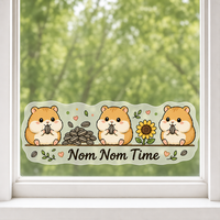 Autocollants personnalisés imperméables en PVC vinyle, motif hamster Kawaii, pour fenêtre, imprimés UV, électrostatiques, décoratifs pour verre et mur