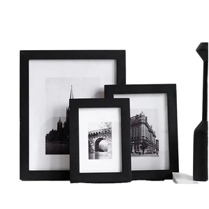 Minimalist Wooden Photo <b>Frame</b> Rectangle <b>Black</b> Vertical Tabletop Display Durable Home Decor 5x7 8x10 Inches - Product Image 1