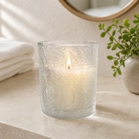 Photophores en verre transparent gaufré à motifs variés, en verre épais, pour bougies chauffe-plat et votives, pour la décoration de table de mariage