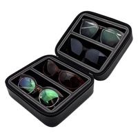 Étuis pour lunettes de soleil double couche à 4 fentes Ensemble d'emballage de montures optiques Boîte à lunettes Accessoires pour lunettes Rangement des lunettes