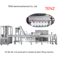 Machine de remplissage de bâtonnets déodorants et baumes à lèvres TENZ entièrement automatique, électrique, à commande PLC, 6 buses, nivea maybelline