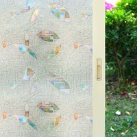 Fenster-Sichtschutzfolie, 3D-Regenbogen-Hotel-Fensterfolie, statische Prisma-Aufkleber, PVC, explosionsgeschützt, für Glastüren, Küche, dekorativ