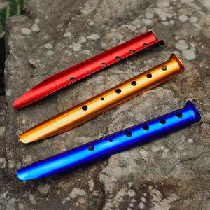 Piquets de plage en alliage d'aluminium pour l'extérieur, 31 cm, en forme de U, résistants au vent, pour le camping et l'utilisation de bâches, bleu - Product Image 3