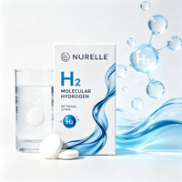 Comprimés effervescents d'hydrogène moléculaire H2 12 PPM Antioxydant Soutien Énergétique pour l'Eau Complément Dissoluble 60 Comprimés Sans OGM
