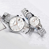 Vente Chaude WLISTH Montre Couple Étanche Calendrier Montres de Luxe en Acier Inoxydable à Quartz avec Date pour Homme et Femme