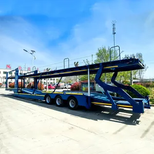 Carro de transporte automático de dois andares, semi-reboque de carga para transporte de veículos, reboque de transporte