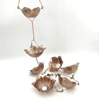 Oniya Iron Bronze 102in Chaînes de pluie à fleurs en métal pour gouttière