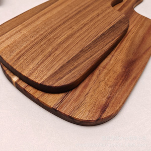 Planche à découper en bois d'acacia transfrontalière, planche à fromage en bois massif, planche à découper portable en bois d'acacia moderne et minimaliste pour le camping en extérieur - Product Image 5