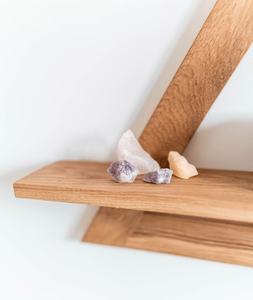 소박한 삼각형 기하학적 플로팅 선반 수제 오크 나무 벽 장식 홈 장식 디스플레이 선반 욕실 삼각형 선반 - Product Image 5