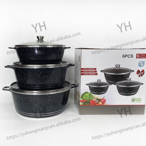 Bộ nồi đá granite cỡ lớn 32-36-40cm, bộ nồi nấu, nồi áp suất đúc nhôm siêu bền, chống dính, có nắp kính - Product Image 4