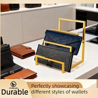 2 Paket Rak Pajangan Tas 3 Tingkat Berlapis Emas dari Baja Tahan Karat untuk Dompet, Tas Tangan, Organizer Meja, Rumah