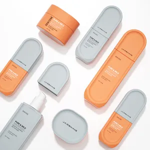 Botol pompa Losion serum unik, wadah krim wajah kaca matte kotak 30ml 50ml 100ml untuk set kemasan perawatan kulit
