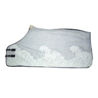 Manta de Verano Personalizable para Caballos con Malla Antimosquitos, Ecológica, con Logotipo de PVC, Cierre de Cremallera y Relleno de Algodón, Talla L, Impermeable, para Doma Clásica