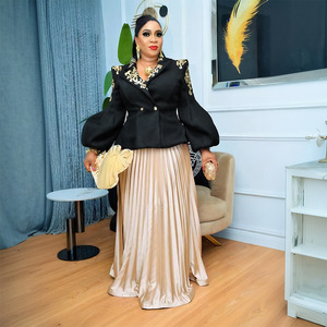 Robe <span class=keywords><strong>africaine</strong></span> pour femme, robe à paillettes, tenue <span class=keywords><strong>de</strong></span> travail pour femme, robe <span class=keywords><strong>de</strong></span> soirée, ensemble deux pièces - Product Image 4