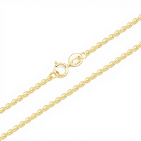 Collier chaîne en or massif 14 carats, or rose 585, simple, classique, à maillons en O, pour femme, épaisseur 1,75 mm