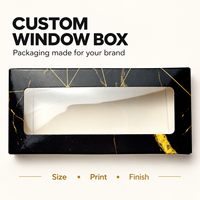 Boîte à cils artificiels de luxe avec fenêtre transparente, logo personnalisable, boîte cadeau vide en carton