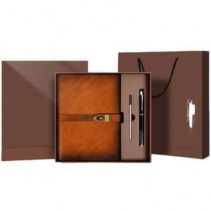 IStapromo Genuine Leather A5 Diary Journal <b>Notebook</b> Gift Box <b>Set</b> with Pen Custom Logo for Thanksgiving - Product Image 6