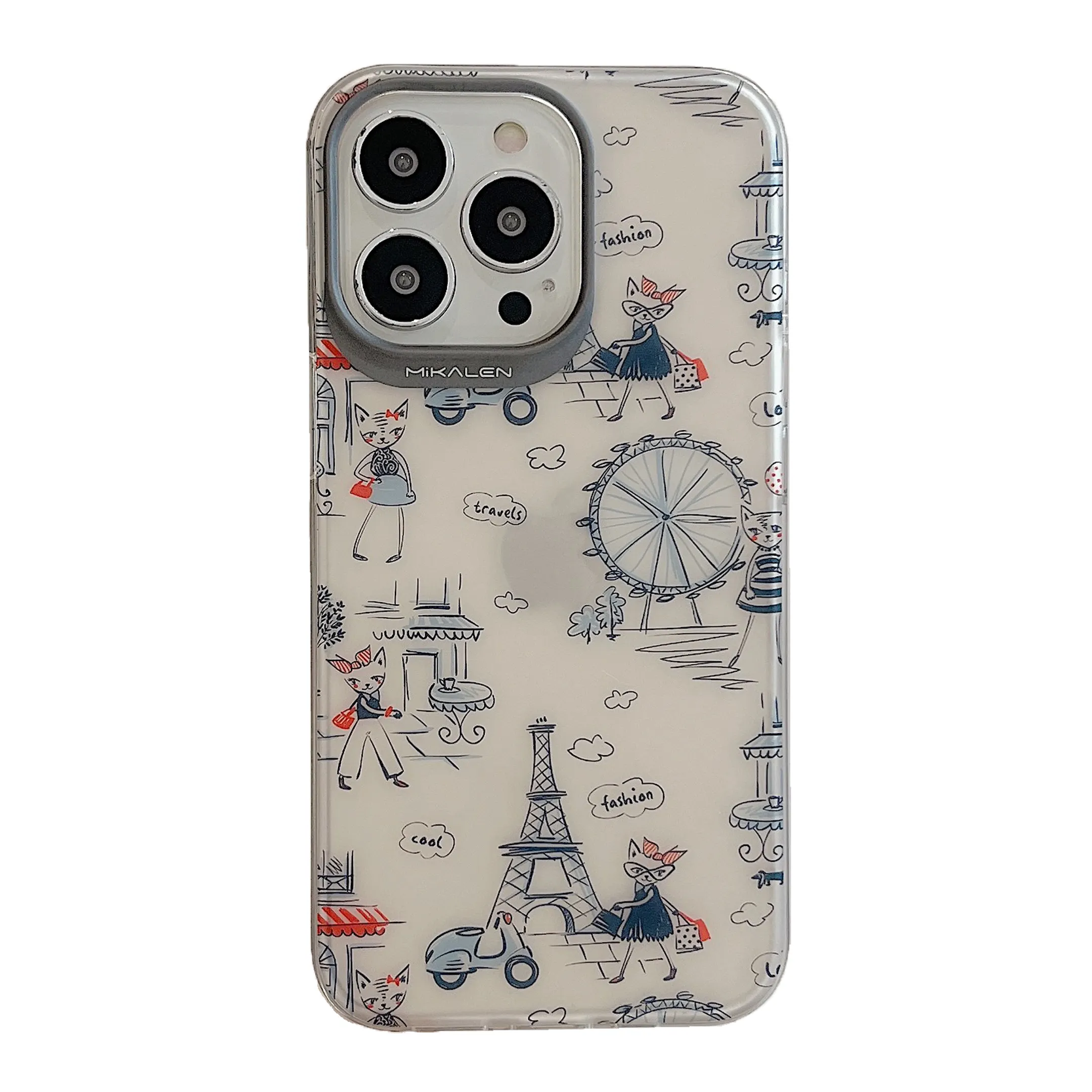 Mikalen Australia Egypt Paris Italy Transparent Phone Case for iPhone 13 14 Pro Max Mermaid Kangaroo Eiffel Tower Clear Case