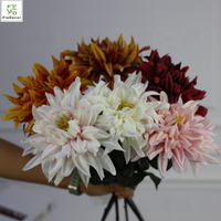 Fleur artificielle Dahlia simple en PU, toucher réel, haute qualité, très vendue, pour centre de table, décoration maison et mariage