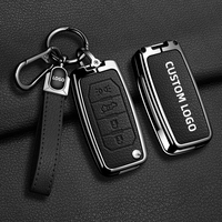 Étui pour clé de voiture en alliage de zinc + cuir pour Jeep Renegade Compass, protection de clé, accessoire automobile