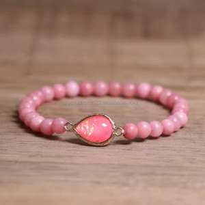 Bracelet élastique artisanal en améthyste et quartz rose, unisexe, pour la guérison, la cristalthérapie et le yoga – Cadeau énergétique en gros - Product Image 6