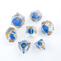 Nouveau design jeu de dés à noyau liquide dés en résine polyédrique dnd avec bords tranchants