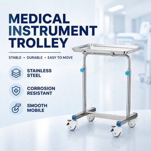 Carro Médico Elevador de un Solo Brazo CIDA, Carro Quirúrgico de Acero Inoxidable 450x350 Clase I para Quirófano y Tratamiento Clínico - Product Image 1